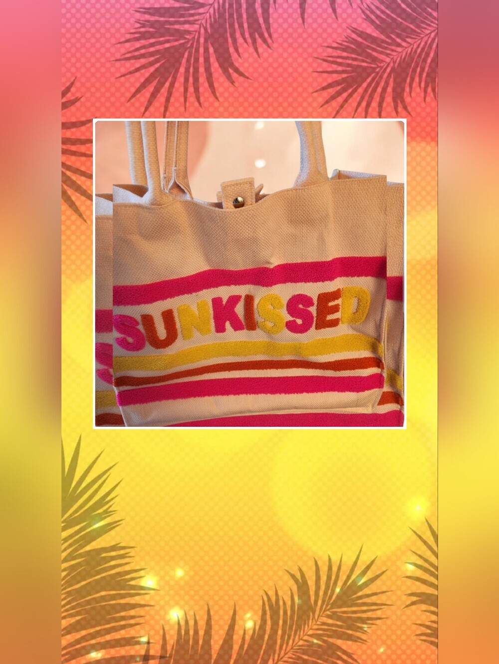 SUNKISSED Striped Canvas Tote - New, No Tag, Never Neen Used》 Firm On Price